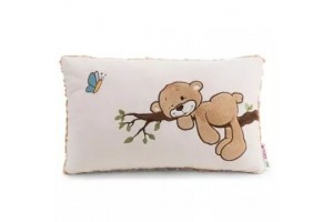 Nici Finni mackó plüss párna 43x25 cm - aranyos minta