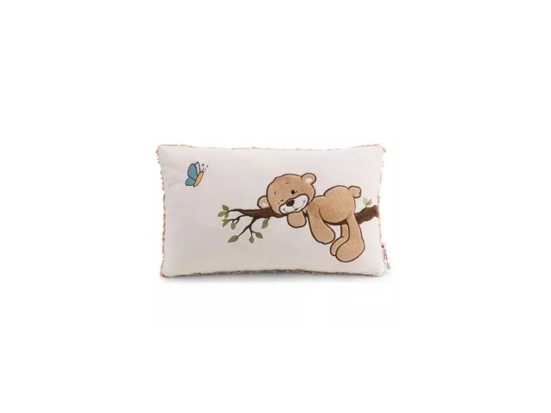 Nici Finni mackó plüss párna 43x25 cm - aranyos minta