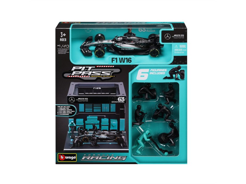 Bburago 1/43 MB AMG W16 F1 modell - Pit/Russel