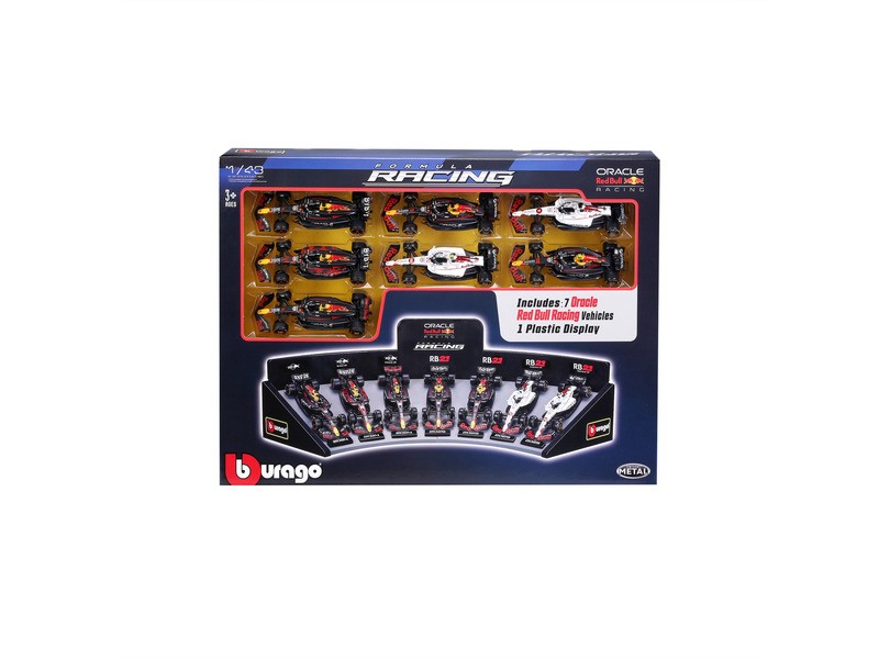 Bburago 1/43 Oracle Red Bull F1 - 7 db demo állvány