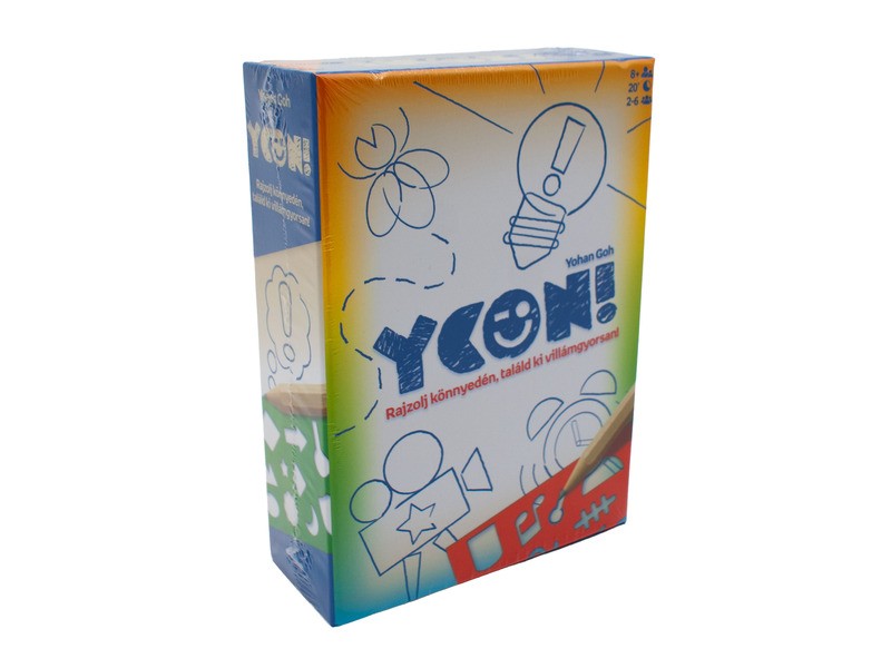 Ykon! társasjáték doboza és játékelemei