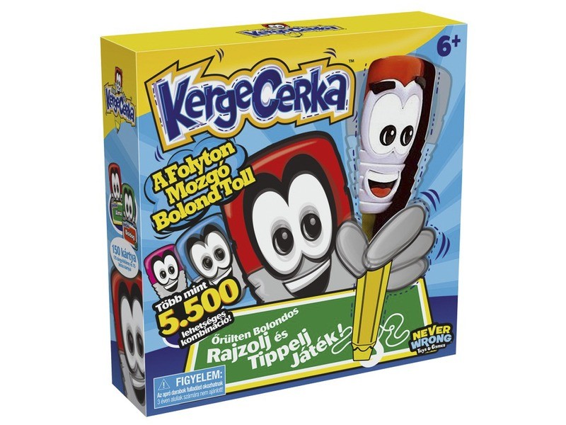 Kergecerka társasjáték - óriás ceruza és kártyák