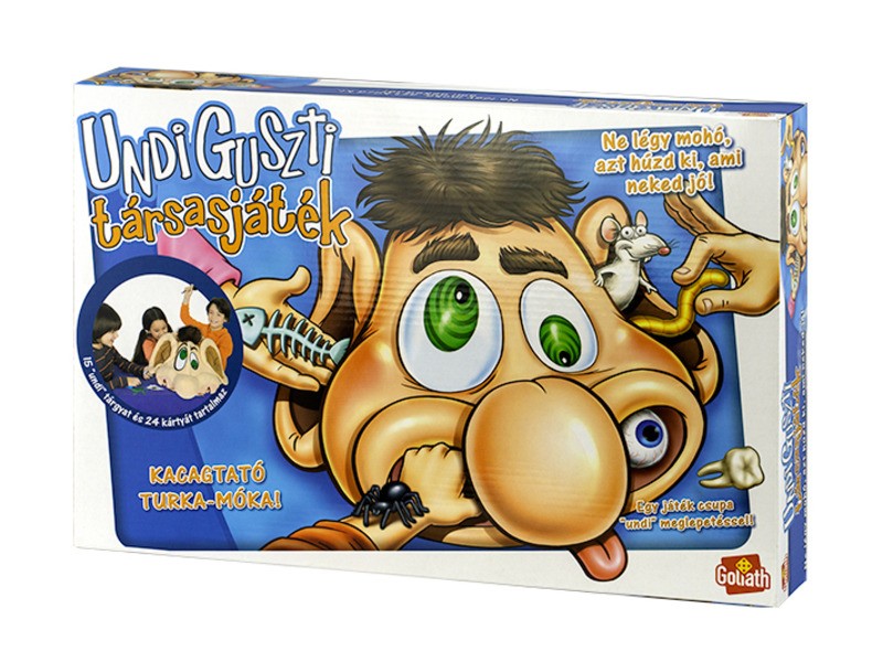 Undi Guszti társasjáték - Guszti fej és kártyák