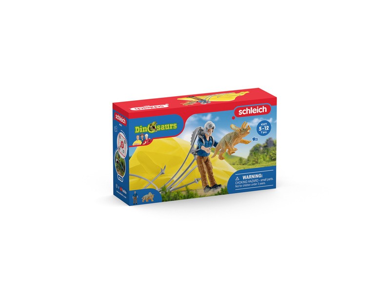 Schleich Mentőernyő szett – Ranger és mini Triceratops