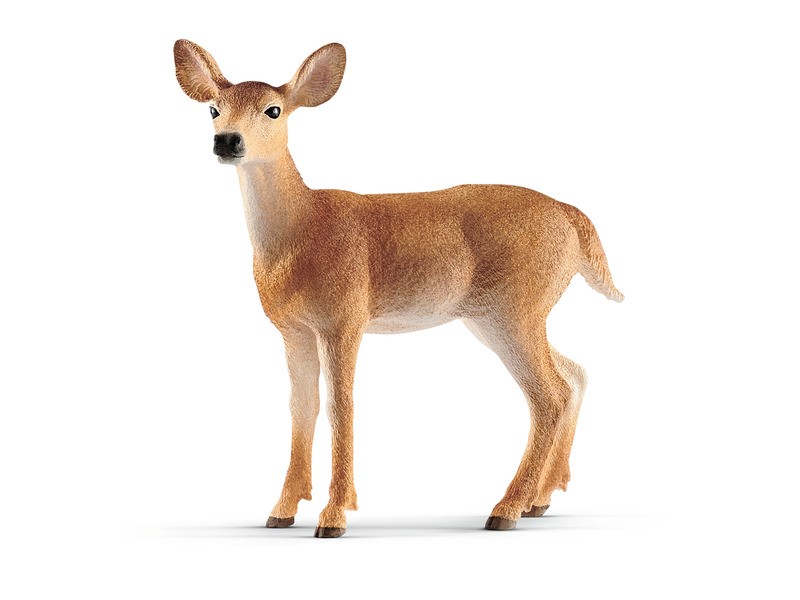 Schleich fehérfarkú szarvastehén figura, élethű részletek
