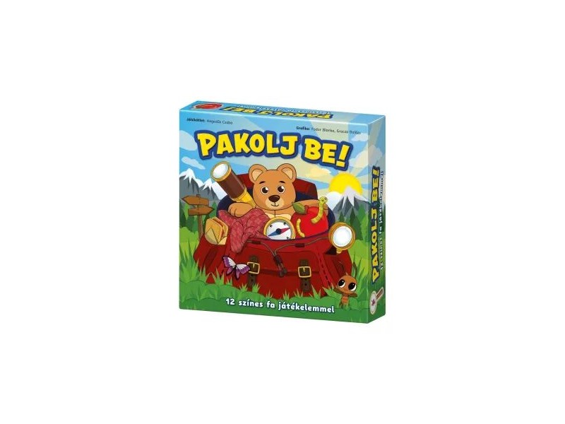Pakolj be! – Fa logikai játék, 12 színes fa elem