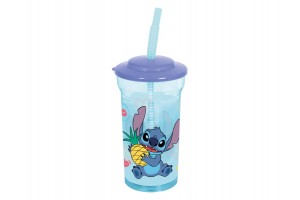 Műanyag fedeles pohár Stitch