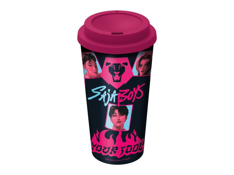 Műanyak fedeles kávéspohár K-POP