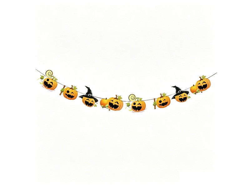 Halloweeni tökfejes girland