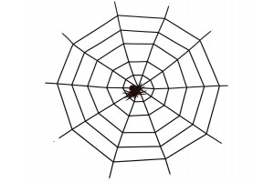Halloweeni fekete pókháló dekor 150 cm