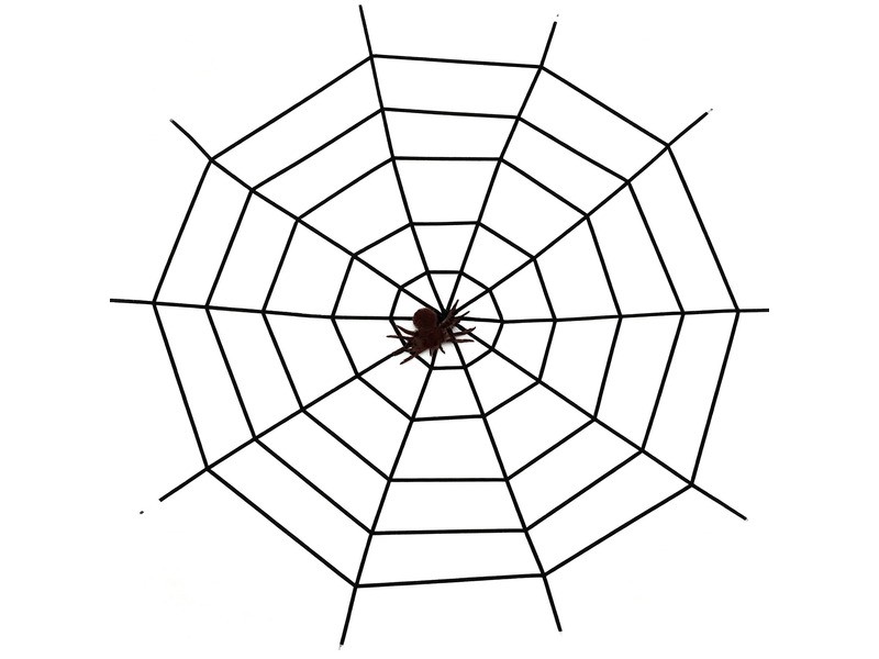 Halloweeni fekete pókháló dekor 150 cm