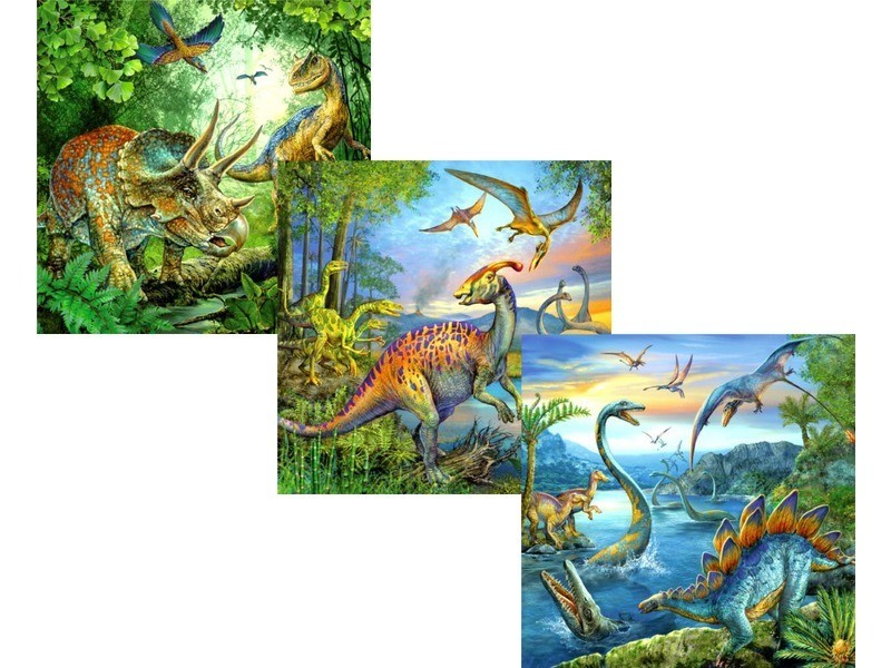 Dinoszauruszok 3x49 darabos Ravensburger