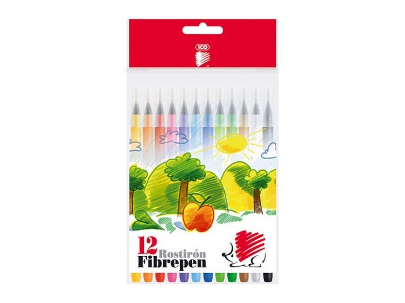 ICO Süni 12 db színes rosttoll készlet