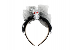 Koponyás hajráf - Halloween fejdísz