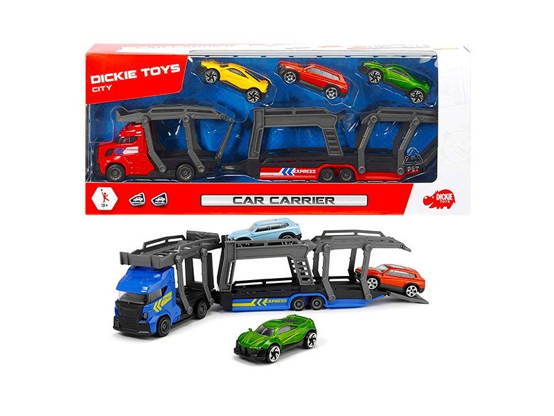 Dickie autószállító kamion, 28 cm, 3 kisautó