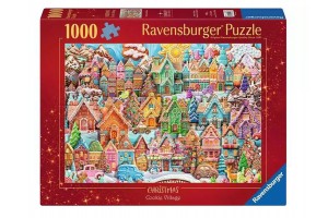 Puzzle 1000 db - Karácsonyi süti falu, 68×48 cm