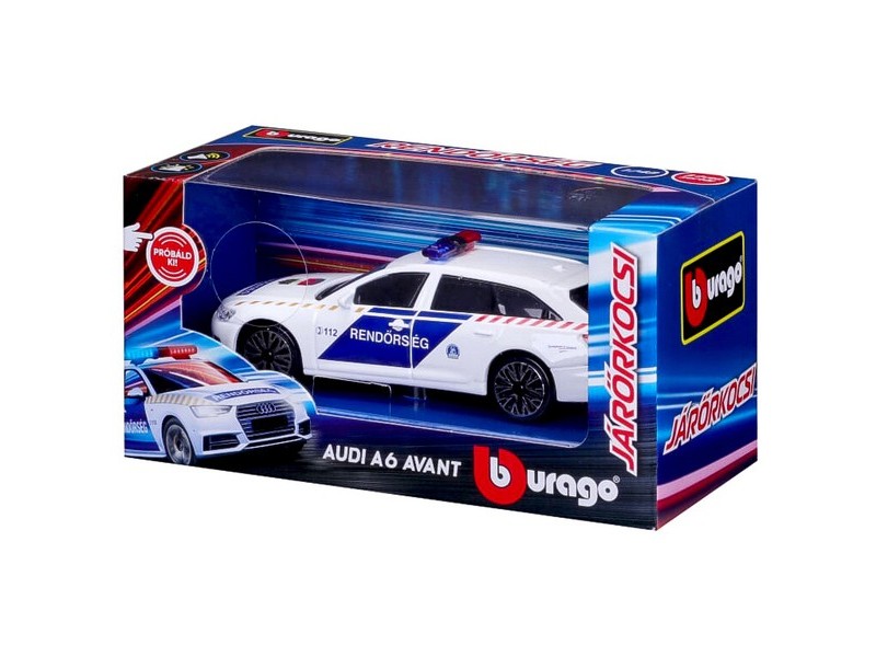 Bburago 1:43 Audi A6 magyar rendőrautó - fény és hang