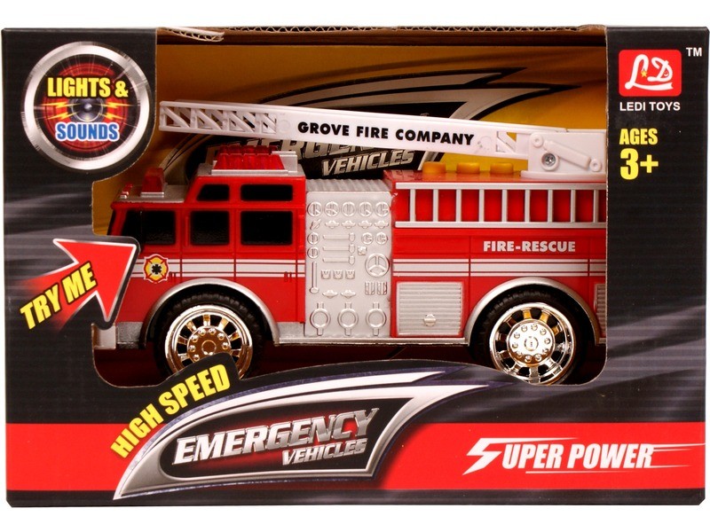 Elemes tűzoltóautó 18 cm - fény és hang