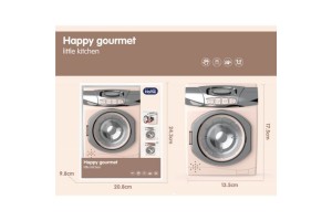 Happy Gourmet bézs játék mosógép - élethű