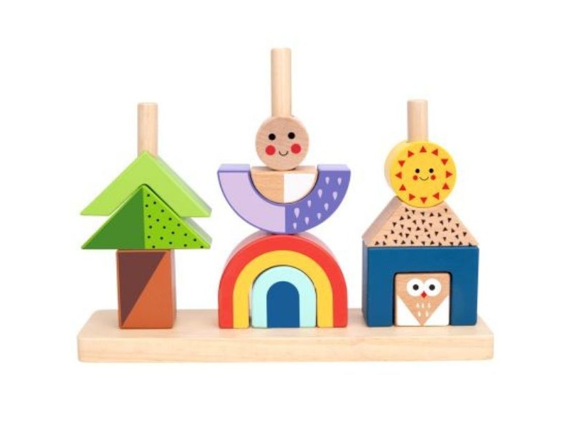 Tooky Toy Montessori fa építőjáték – Kirándulás (nappal és éjjel)