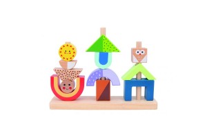Tooky Toy Montessori fa építőjáték – Kirándulás (nappal és éjjel)