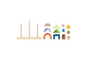Tooky Toy Montessori fa építőjáték – Kirándulás (nappal és éjjel)