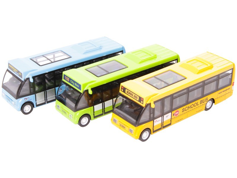 Fém városi busz 1:46 - hátrahúzós