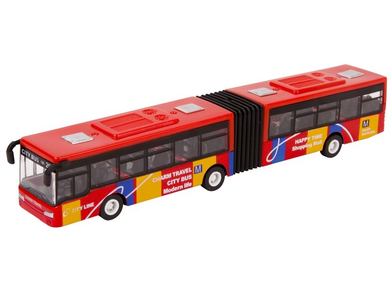 Fém csuklós busz 1:64 (18×3×3 cm)