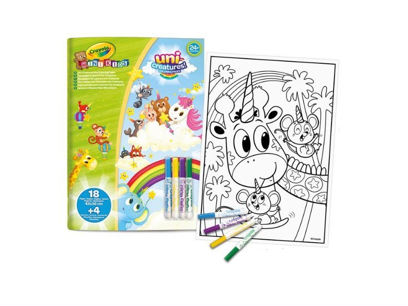 Crayola Maxi kifestő és 4 Mini Marker filctoll - Állatkornis