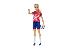 Barbie focista baba piros 9-es mezben, labdával