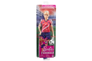 Barbie focista baba piros 9-es mezben, labdával