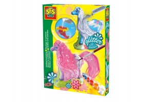 SES csillogó lovacskák gipszkiöntő — festett gipszlovak