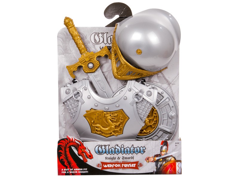 Gladiátor harci szett sisakkal és karddal