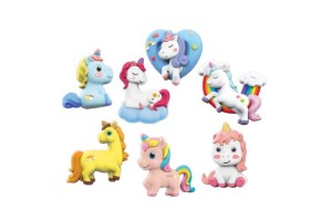 Unikornis hűtőmágnes készlet — 6 db gipszfigura