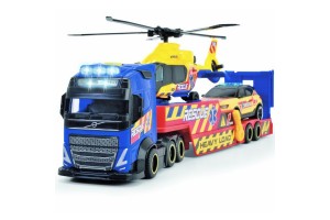 Dickie szállítóautó játékszett mentőhelikopterrel – fény, hang