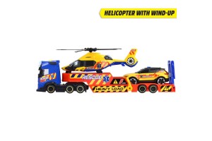 Dickie szállítóautó játékszett mentőhelikopterrel – fény, hang