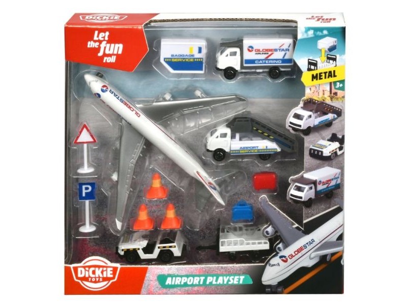 Dickie repülőtér játékszett (13 db) GlobeStar repülő