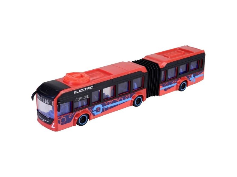 Dickie Volvo városi busz, 40 cm, piros-kék, csuklós