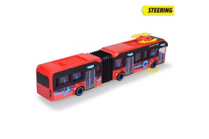 Dickie Volvo városi busz, 40 cm, piros-kék, csuklós