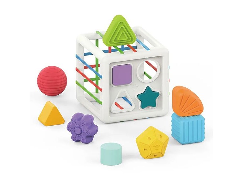 Formaválogató kocka - gumirácsos, fejlesztő játék