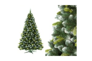 Műfenyő 220 cm talppal – sűrű havas ágak