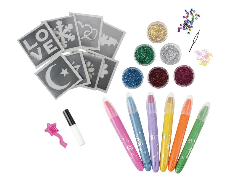 Hajkréta és csillámtetkó készlet