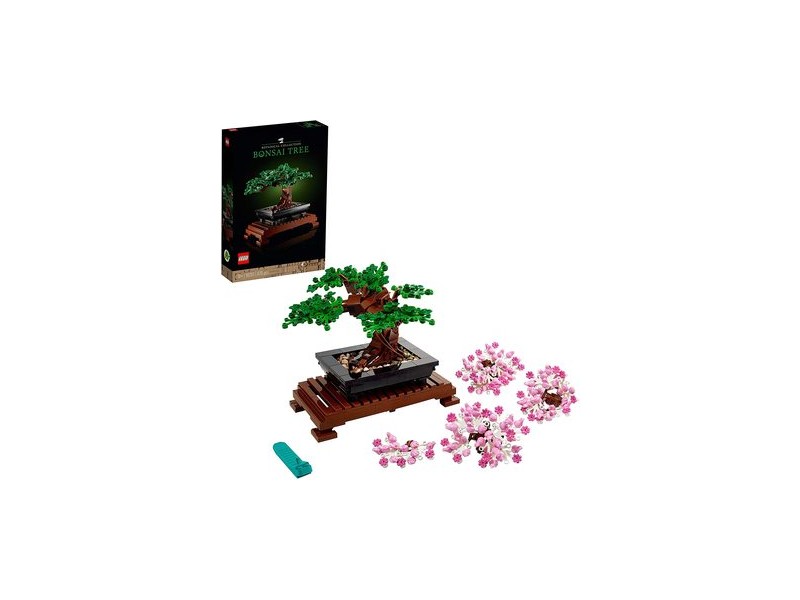 LEGO ICONS Bonsai fa 10281 – zöld levelek, rózsaszín virágok