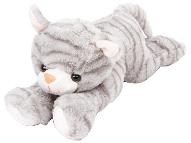 Szürke cica plüssfigura, 25 cm