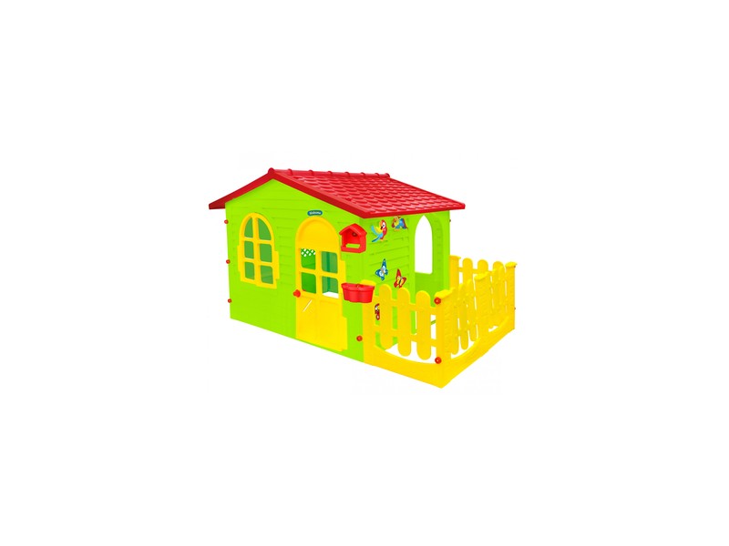 Mochtoys zöld kerti házikó kerítéssel