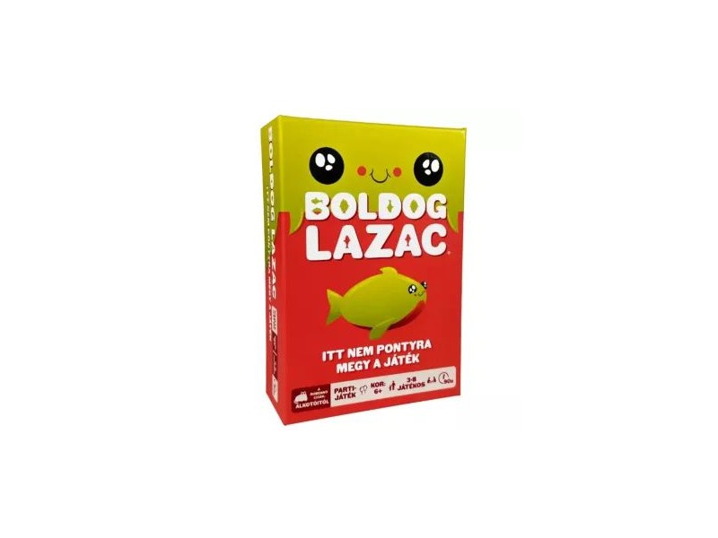 Boldog lazac társasjáték doboz – pacsi és helycsere