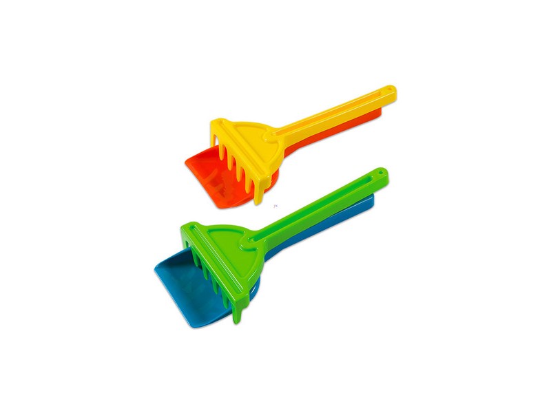 Homokozólapát és gereblye szett, 26 cm, több színben