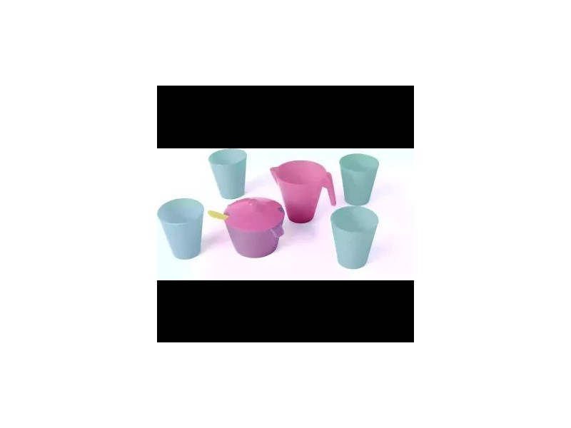 Wader Party Time 8 részes rózsaszín étkészlet