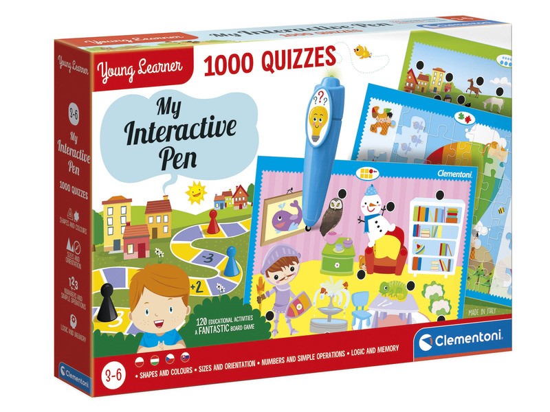 Interaktív kvízjáték — színes kártyák és válaszérzékelő toll