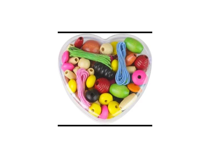 Lena fa gyöngy készlet – szív alakú dobozban